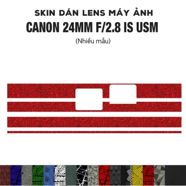Skin dán Lens CANON 24mm F/2.8 IS USM - Film 3M vân nổi, bảo vệ ống kính, chỉ 150k