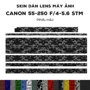Skin dán Lens Canon 55-250 F/4-5.6 STM - Film 3M vân nổi, bảo vệ ống kính cao cấp, giảm còn 150.000 VND