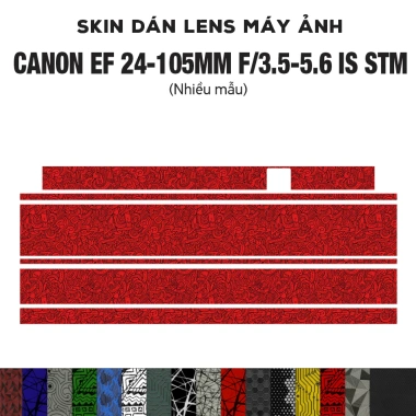 Skin dán Lens Canon EF 24-105mm f/3.5-5.6 STM - Film 3M vân nổi cao cấp, giá 150k