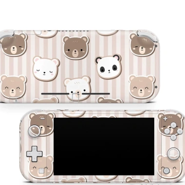 Skin decal dán Nintendo Switch Lite Beige Bears – Đã cắt sẵn, dễ dán, bảo vệ máy