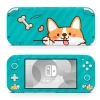 Skin decal dán Nintendo Switch Lite Corgi hello nền xanh - đã cắt sẵn, dễ dán