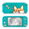 Skin decal dán Nintendo Switch Lite Corgi hello nền xanh - đã cắt sẵn, dễ dán 3