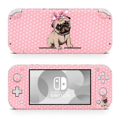 Skin decal dán Nintendo Switch Lite mẫu Calin Pug Lover cắt sẵn, dễ dán, 120k