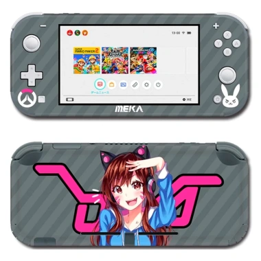 Skin decal dán Nintendo Switch Lite mẫu mèo dễ thương, nền xám đen, đã cắt sẵn - 120.000đ 3