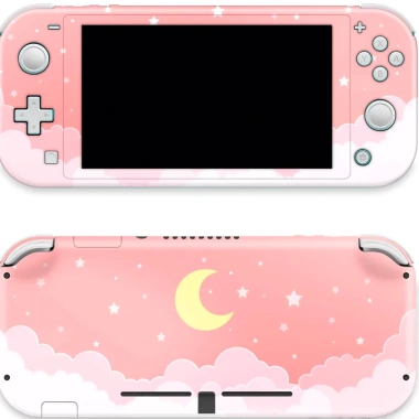 Skin decal dán Nintendo Switch Lite Starry sky Moon vàng - Đã cắt sẵn, dễ dán