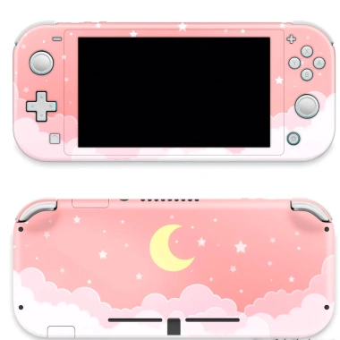 Skin decal dán Nintendo Switch Lite Starry sky Moon vàng - Đã cắt sẵn, dễ dán