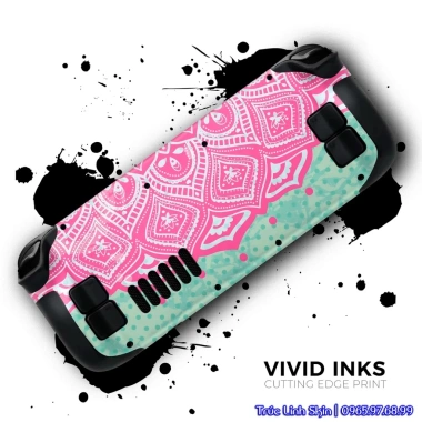 Skin decal dán Steam Deck Green Pink Tribal - Dễ dán, Cắt sẵn, Giá 150.000₫ 2