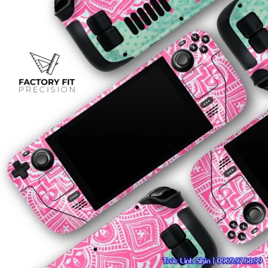 Skin decal dán Steam Deck Green Pink Tribal - Dễ dán, Cắt sẵn, Giá 150.000₫ 5