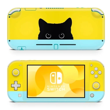 Skin decal Nintendo Switch Lite Con mèo đen nền vàng Cắt sẵn dễ dán 120k