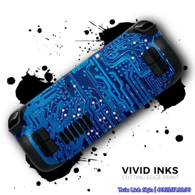 Skin decal Steam Deck Mạch điện Blue Electric - Dễ dán, Cắt sẵn, Giá 150.000₫