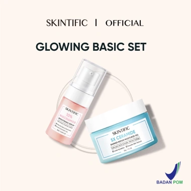 SKINTIFIC Combo Glowing Basic 2PCS: Serum Niacinamide + Vitamin C + Kem Dưỡng 5X - Da Sáng Mịn, Dưỡng ẩm 5 Lần