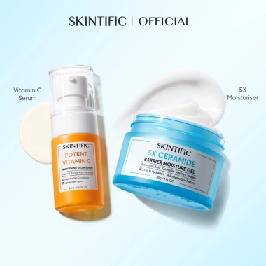 SKINTIFIC Combo Glowing Basic 2PCS: Serum Niacinamide + Vitamin C + Kem Dưỡng 5X - Da Sáng Mịn, Dưỡng ẩm 5 Lần