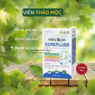 Slim KorePlus Giảm Cân Nhanh - Cơ Địa Khó Giảm, Béo Lâu Năm, Không Tập, Chỉ 162.000₫
