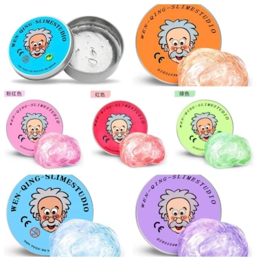 Slime ông già nhựa dẻo trong suốt Putty hộp thiếc - Ship hỏa tốc, chỉ 75.000₫