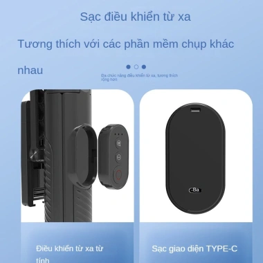 SM33 Chân máy Bluetooth + clip, tay cầm selfie không dây, chống rung Vlog - 259k