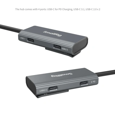 Smallrig Hub USB‑C 4 trong 1 PD 10Gbps 4K60fps + âm thanh, USB‑C 3.1/2.0, 658.119₫