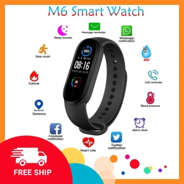 Smart Band 6 Đồng Hồ Thông Minh Giá 350k, Theo Dõi Sức Khỏe, Chống Nước IP67