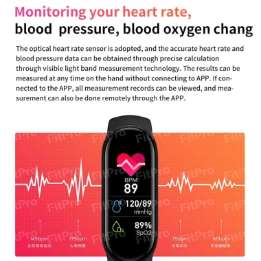 Smart Band 6 Đồng Hồ Thông Minh Giá 350k, Theo Dõi Sức Khỏe, Chống Nước IP67