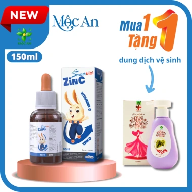 Smartbibi ZinC 30ml Bổ Sung Kẽm Hữu Cơ, Vitamin C - Hỗ Trợ Bé Biếng Ăn, Giá Ưu Đãi 229.000đ