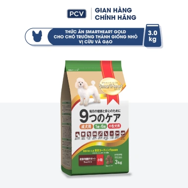 SmartHeart Gold chuẩn Nhật 3kg hạt chó giống nhỏ vị thịt cừu gạo, giá 405k, tặng nệm lót
