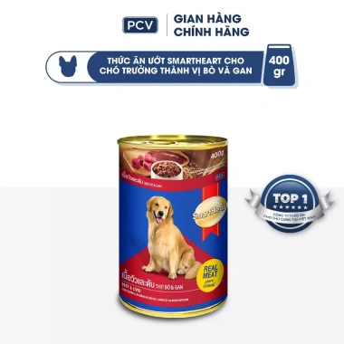 SmartHeart Pate cho chó 400gr 9 vị mới, Tặng Nón + Yếm, Giá ưu đãi 42.300đ