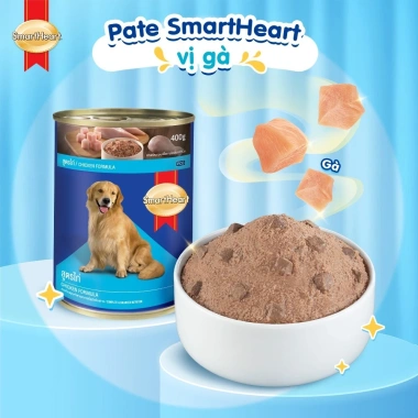 SmartHeart Pate cho chó 400gr 9 vị mới, Tặng Nón + Yếm, Giá ưu đãi 42.300đ 9 SmartHeart Pate cho chó 400gr 9 vị mới, Tặng Nón + Yếm, Giá ưu đãi 42.300đ 9