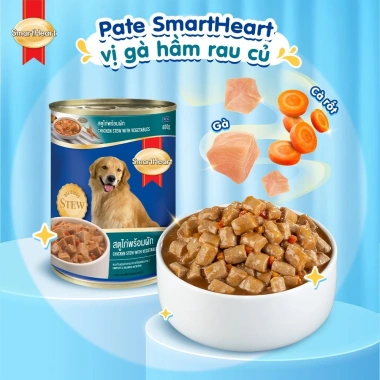 SmartHeart Pate cho chó 400gr 9 vị mới, Tặng Nón + Yếm, Giá ưu đãi 42.300đ 10 SmartHeart Pate cho chó 400gr 9 vị mới, Tặng Nón + Yếm, Giá ưu đãi 42.300đ 10