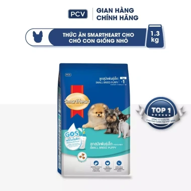 SmartHeart Thức ăn hạt cho chó con giống nhỏ vị sữa 1,3kg - Tặng Nón + Yếm - Giá 124.200₫
