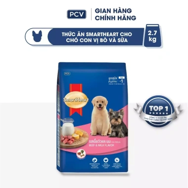 SmartHeart Thức ăn hạt chó con vị bò sữa 2,7kg - Tặng Set Nón và Yếm HĐ299k 8