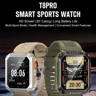 Smartwatch 2.01 inch Ngoài Trời Quân Sự BT Gọi, Theo Dõi Tim, Android iOS 7