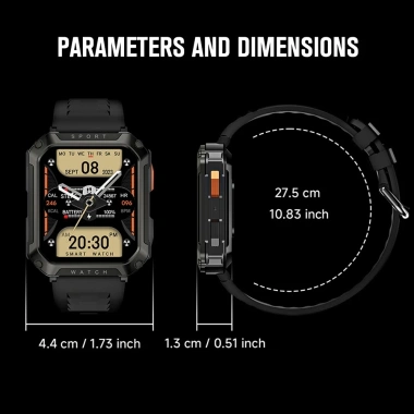 Smartwatch 2.01 inch Ngoài Trời Quân Sự BT Gọi, Theo Dõi Tim, Android iOS 8