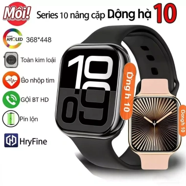 Smartwatch 2.026 Watch10 S10 Max 47mm BT Call 128MB Siêu Mỏng 2.29mm NFC Sạc Không Dây 138.888₫