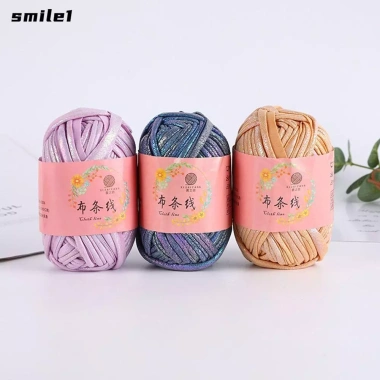 SMILE 100g Sợi Bóng Ma Thuật Sợi Móc Sáng Bóng Tay Đan Túi Chăn Giá 79.200 VND