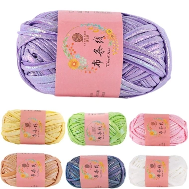 SMILE 100g Sợi Bóng Ma Thuật Sợi Móc Sáng Bóng Tay Đan Túi Chăn Giá 79.200 VND