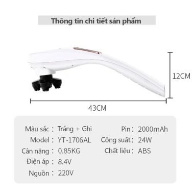 SMILEE Máy đấm lưng cầm tay Yotuo 6 đầu mới - Bảo hành 12 tháng, Giá 290.000₫