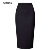 SMOSS OFFICIAL Chân Váy Bút Chì Dài 70cm Cạp Cao Xẻ Sau Thun Cotton Dày Co Dãn 270k