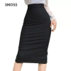 SMOSS OFFICIAL Chân Váy Bút Chì Dài 70cm Cạp Cao Xẻ Sau Thun Cotton Dày Co Dãn 270k 2