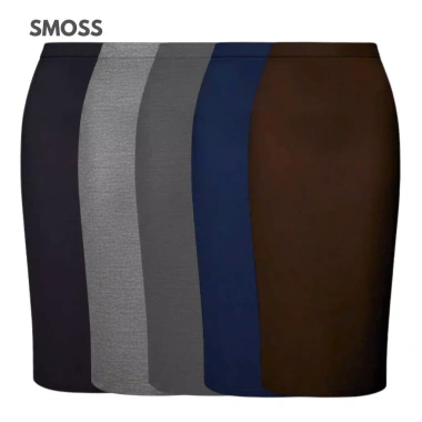 SMOSS OFFICIAL Chân Váy Bút Chì Dài 70cm Cạp Cao Xẻ Sau Thun Cotton Dày Co Dãn 270k 6