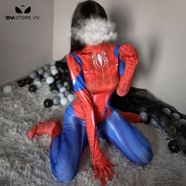 SMS100 Bodysuit Cosplay Người Nhện Sexy Màu Xanh Đỏ Giá Ưu Đãi 122.000 VND