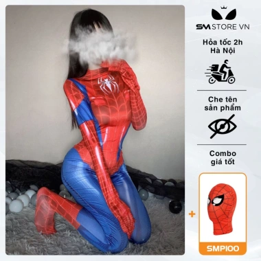 SMS100 Bodysuit Cosplay Người Nhện Sexy Màu Xanh Đỏ Giá Ưu Đãi 122.000 VND