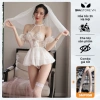 SMS451 Đồ ngủ váy xòe cổ yếm ren hoa kèm phụ kiện - Giá chỉ 133.000₫ giảm mạnh 7