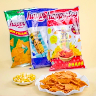 Snack Happy Tos Bắp 140g 3 Vị - Bimbim Ngô Indonesia, Giá 36.900đ, Quà 0đ
