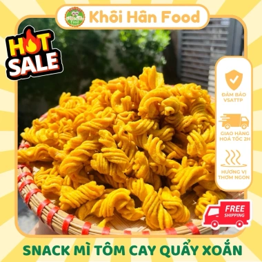 Snack Mì Tôm Cay Quẩy Xoắn 500g - Thơm Ngon, Đậm Đà, Hương Vị Đặc Trưng, Giảm Giá Sốc 40.000₫, Mua Ngay, Đảm Bảo Chất Lượng Khôi Hân Food 5