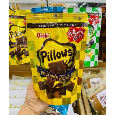Snack Nhân Kem Pillows Oishi 80g Gói Lớn Túi Zip Tiện Lợi, Đủ Vị, Giá chỉ 16.500 VND