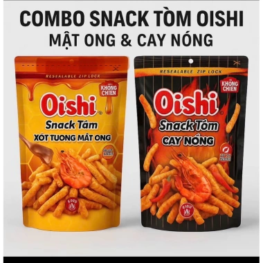 Snack Oishi 5 gói Tôm Cay Nồng, Xốt Mật Ong, Đậu Xanh Nước Dừa 65g 40.000đ 2