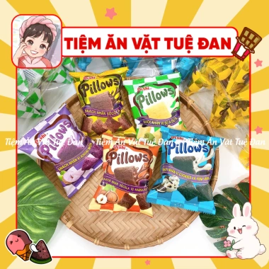 Snack Pillows Oishi Bịch 10 gói Nhân Sữa Dừa Socola Kem Vani 14g - 18.000₫