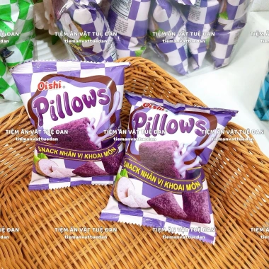 Snack Pillows Oishi Bịch 10 gói Nhân Sữa Dừa Socola Kem Vani 14g - 18.000₫