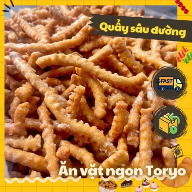 Snack Quẩy Sâu Đường Hương Gừng 500g Túi Zip - Đồ Ăn Vặt Tuổi Thơ Giá 15.000 VND