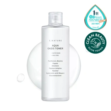 S.NATURE Aqua Oasis Toner 300ml + 210ml SET - Nước hoa hồng cấp ẩm dịu nhẹ, dùng hằng ngày, BoxPacking