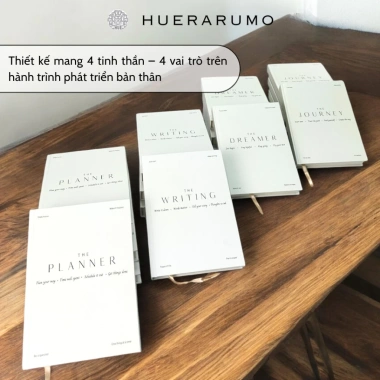 Sổ A5 bìa cứng 300TR HUERARUMO 100gsm, ruột caro kẻ ngang journal học tập 92.000